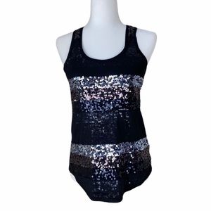 EXPRESS | Striped Sequins Racerback Top